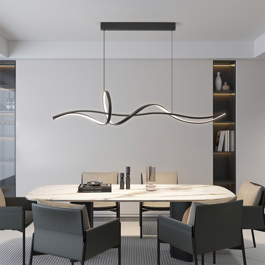Brilagi - LED viseča svetilka z nastavljivo svetlostjo na kablu SIGNATURE LED/55W/230V 3000-6000K 120x23 cm črna + daljinski upravljalnik