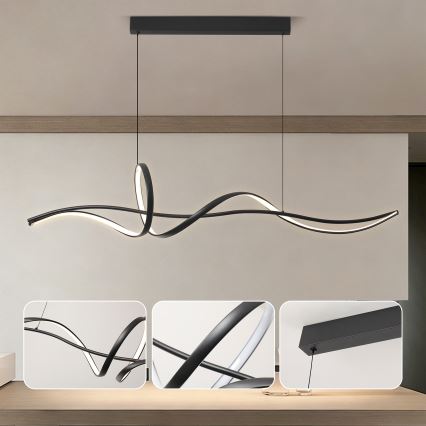 Brilagi - LED viseča svetilka z nastavljivo svetlostjo na kablu SIGNATURE LED/55W/230V 3000-6000K 120x23 cm črna + daljinski upravljalnik