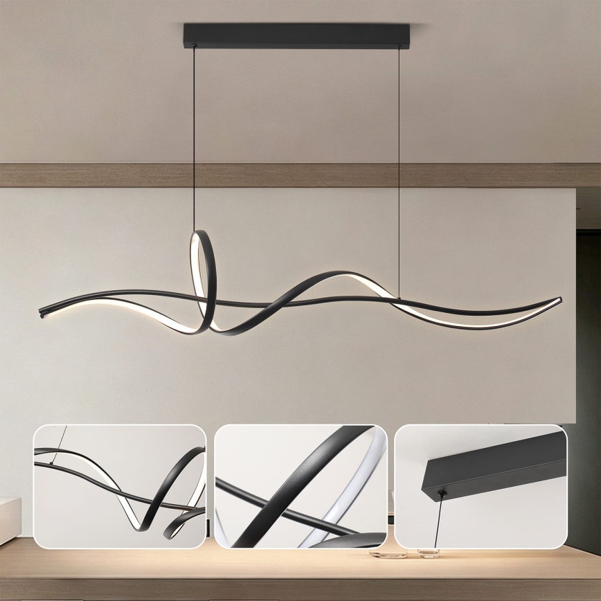 Brilagi - LED viseča svetilka z nastavljivo svetlostjo na kablu SIGNATURE LED/55W/230V 3000-6000K 120x23 cm črna + daljinski upravljalnik