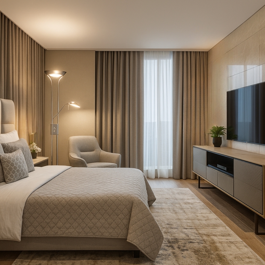 Brilagi - Zatemnjevalna talna svetilka SCARLETT 1xR7s/230W/230V + 1xG9/40W matni krom