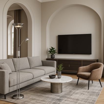 Brilagi - Zatemnjevalna talna svetilka SCARLETT 1xR7s/230W/230V + 1xG9/40W matni krom