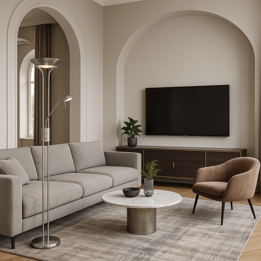 Brilagi - Zatemnjevalna talna svetilka SCARLETT 1xR7s/230W/230V + 1xG9/40W matni krom