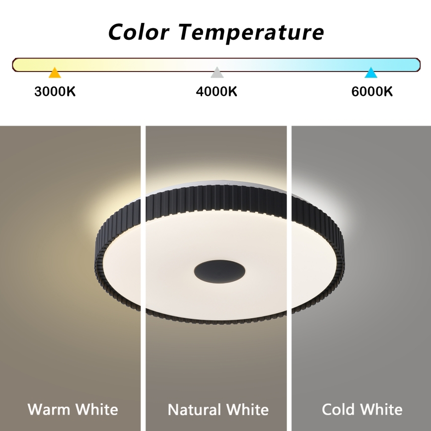 Brilagi - LED zatemnljivo stropno svetilo CORVO LED/72W/230V 3000-6000K črna, premer 50 cm + daljinski upravljalnik