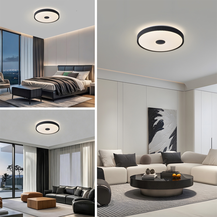 Brilagi - LED zatemnljivo stropno svetilo CORVO LED/72W/230V 3000-6000K črna, premer 50 cm + daljinski upravljalnik