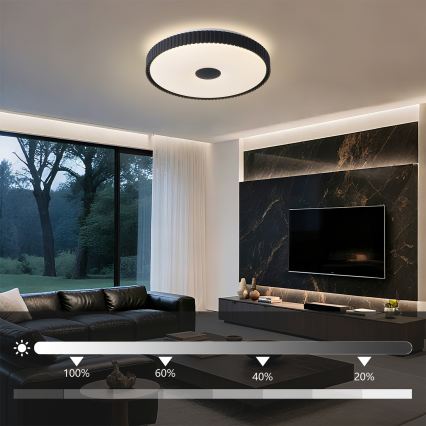 Brilagi - LED zatemnljivo stropno svetilo CORVO LED/72W/230V 3000-6000K črna, premer 50 cm + daljinski upravljalnik