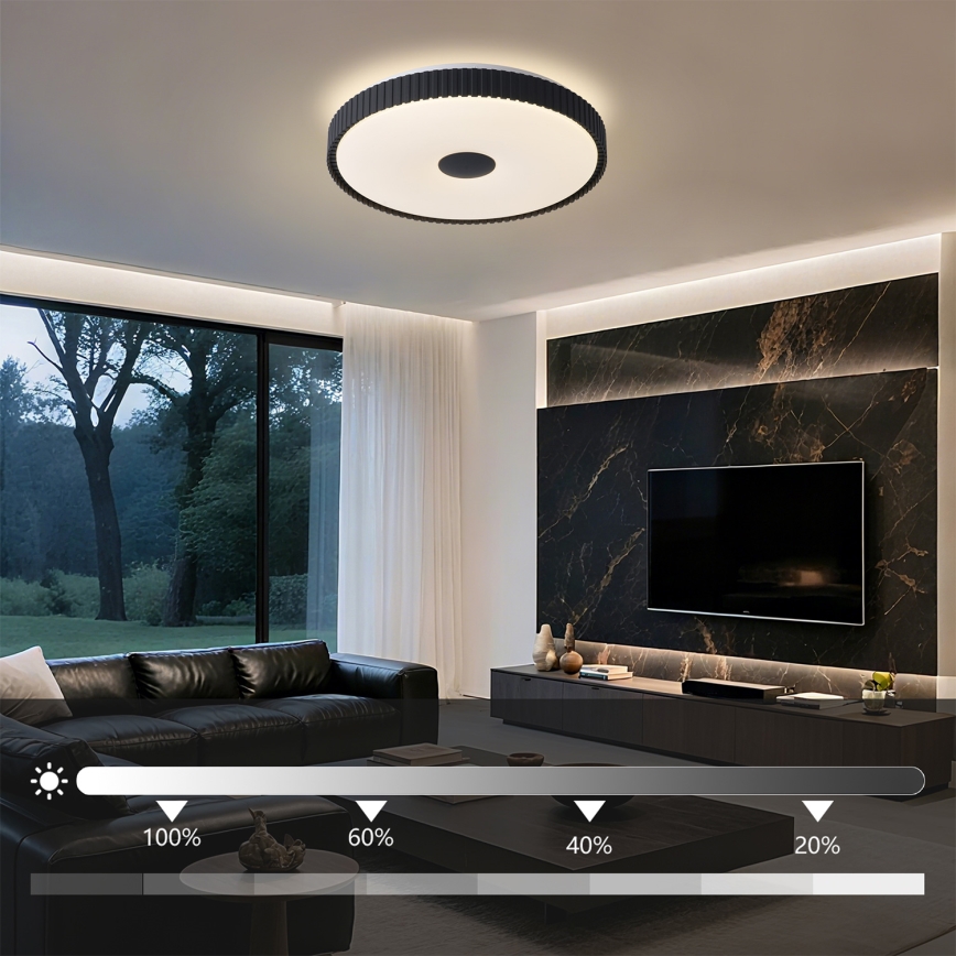 Brilagi - LED zatemnljivo stropno svetilo CORVO LED/72W/230V 3000-6000K črna, premer 50 cm + daljinski upravljalnik