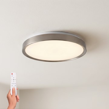 Brilagi - Zatemnjiva stropna LED svetilka FANCIA LED/48W/230V 3000-6500K premer 39 cm srebrna + daljinski upravljalnik