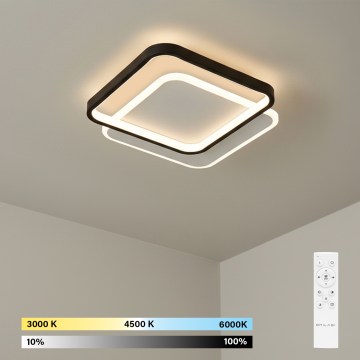 Brilagi - Zatemnjiva stropna LED svetilka FLARE LED/43W/230V 3000-6000K 39,5x45 cm bela/črna + daljinski upravljalnik
