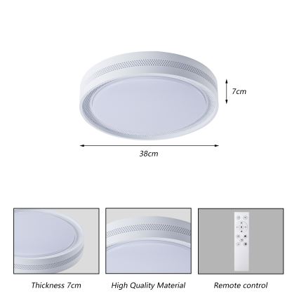 Brilagi - LED zatemnjevalna stropna svetilka KREON LED/54W/230V 3000-6000K bela, premer 38 cm + daljinski upravljalnik
