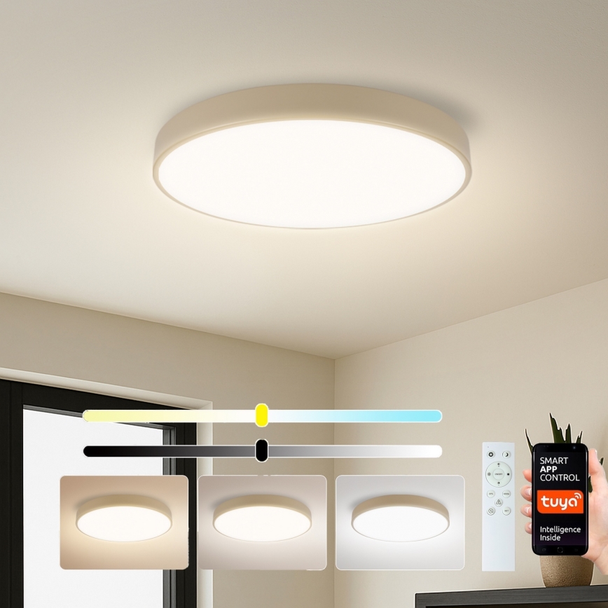 Brilagi - zatemnjiva stropna LED svetilka POOL SMART LED/60 W/230 V 3000-6000 K premer 50 cm Wi-Fi Tuya bež + daljinski upravljalnik