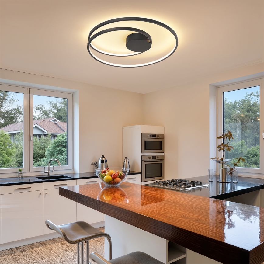 Brilagi - zatemnljivo stropno LED svetilo TWISTER LED/75W/230V 3000-6000K premer 70 cm črna + daljinski upravljalnik