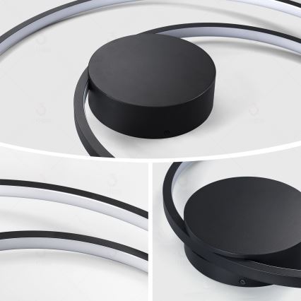 Brilagi - zatemnljivo stropno LED svetilo TWISTER LED/75W/230V 3000-6000K premer 70 cm črna + daljinski upravljalnik