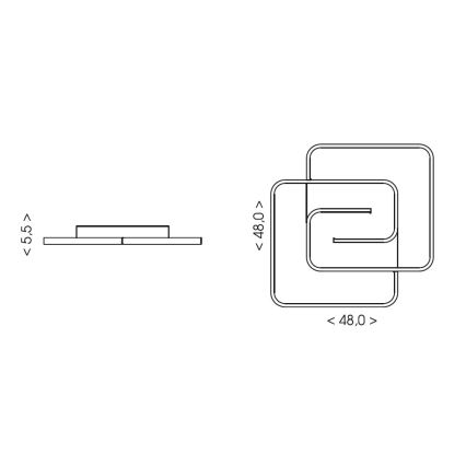 Brilagi - LED stropna svetilka z zatemnjevanjem VELO LED/64W/230V 3000-6500K 48x48 cm + z daljinskim upravljalnikom