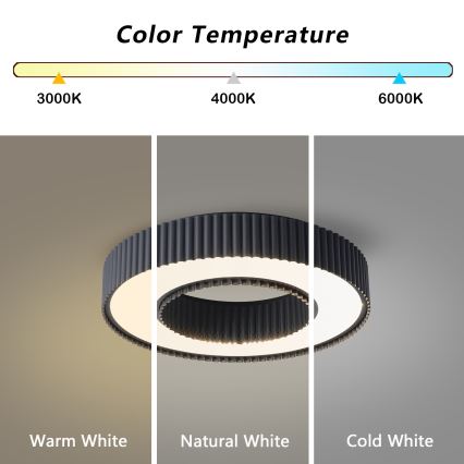 Brilagi - LED zatemnljivo stropno svetilo LUMIX LED/48W/230V 3000-6000K črna premer 50 cm + daljinski upravljalnik