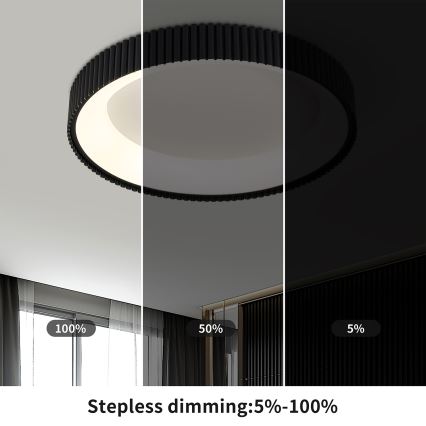 Brilagi - Zatemnljivo LED stropno svetilo FALCON MODERN LED/54W/230V 3000-6500K premer 60 cm črna + daljinski upravljalnik