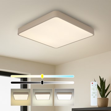 Brilagi - Zatemnjivo LED stropno svetilo POOL SQUARE LED/48W/230V 3000-6000K 50x50 cm bež + daljinski upravljalnik