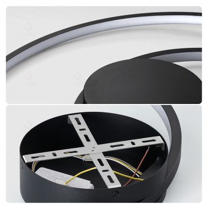 Brilagi - LED zatemnljivo stropno svetilo TWISTER LED/105W/230V 3000-6000K premer 100 cm črno + daljinski upravljalnik