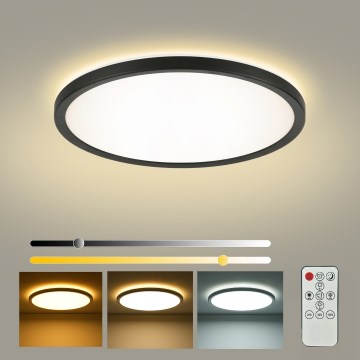 Brilagi - Zatemnjivo LED stropno svetilo ULTRA SLIM LED/24W/230V 2700-6500K, premer 42 cm, črna + daljinski upravljalnik
