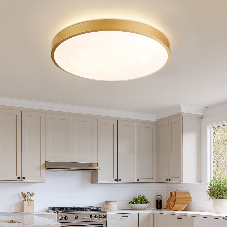 Brilagi - LED zatemnjiva stropna svetilka GLASS POOL DOUBLE LED/80W/230V 3000-6000K 60 cm zlata + z daljinskim upravljalnikom