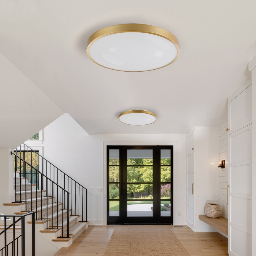 Brilagi - LED zatemnjiva stropna svetilka GLASS POOL DOUBLE LED/80W/230V 3000-6000K 60 cm zlata + z daljinskim upravljalnikom