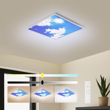 Brilagi - zatemnjivo stropno LED svetilo SLIMFRAME LED/58W/230V 60x60 cm 3000-6000K srebrna/modra + daljinski upravljalnik