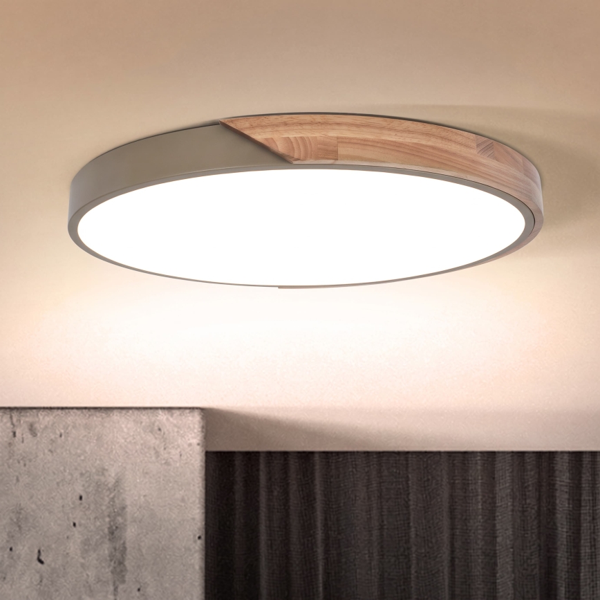 BRILAGI - LED zatemnljivo stropno svetilo PILANA LED/60W/230V 3000-6500K hrast/bež premer 60 cm + daljinski upravljalnik