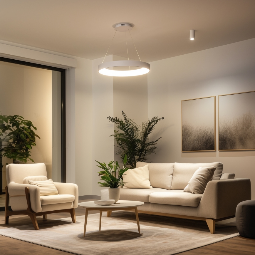 Brilagi - LED zatemnjevalni lestenec na kablu FALCON II LED/99W/230V 3000–6500K, premer 60 cm, bel + daljinski upravljalnik