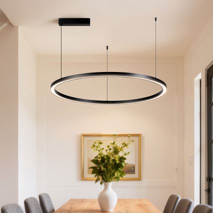 Brilagi - zatemnljiv LED lestenec na kablu PORTOFINO LED/60W/230V 3000-6000K premer 80 cm črna + daljinski upravljalnik