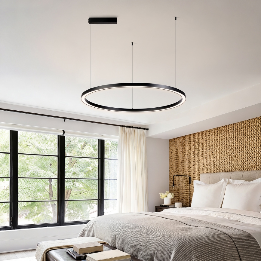Brilagi - zatemnljiv LED lestenec na kablu PORTOFINO LED/60W/230V 3000-6000K premer 80 cm črna + daljinski upravljalnik