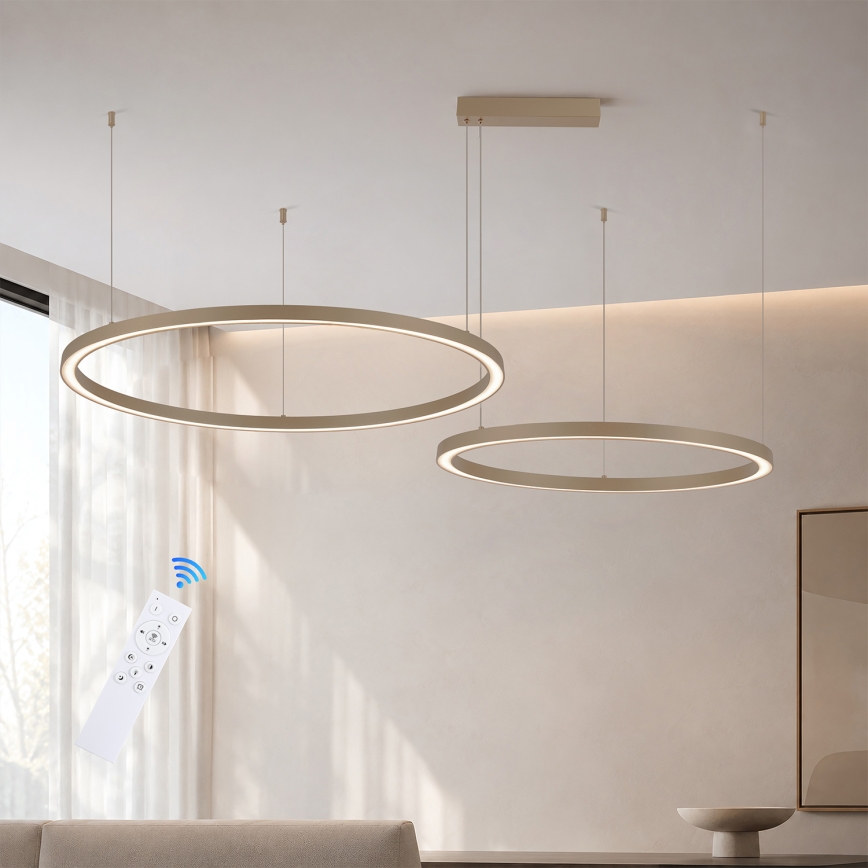 Brilagi - LED Zatemnjevalna viseča svetilka na kablu PORTOFINO LED/98W/230V 3000-6000K bež + daljinski upravljalnik