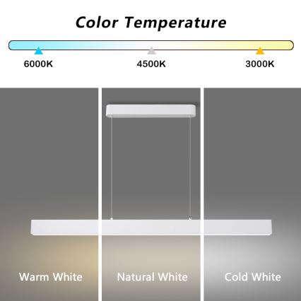 Brilagi - Zatemnjiva viseča LED svetilka na jeklenem lanku SLEEKLINE SMART LED/40W/230V 3000–6000K Wi-Fi Tuya, bela + daljinski upravljalnik