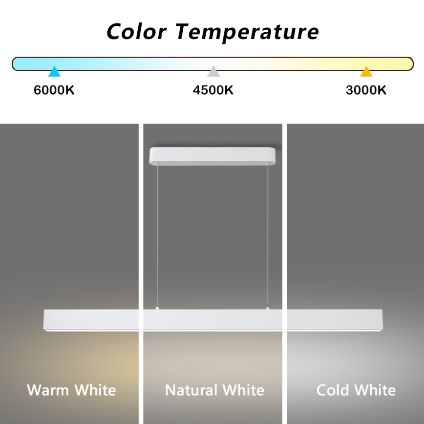 Brilagi - Zatemnjiva viseča LED svetilka na jeklenem lanku SLEEKLINE SMART LED/40W/230V 3000–6000K Wi-Fi Tuya, bela + daljinski upravljalnik