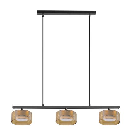 Brilagi - LED RGB+CCT zatemljiv lestenec na kablu AURA LUX 3xGX53/14W/230V 2700-6500K Wi-Fi Tuya črna/zlata