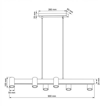 Brilagi - LED RGBW zatemnljiv viseči lestenec na jeklenem lanku SELE 6xGU10/6,5W/230V 2700-6500K bel + z daljinskim upravljalnikom