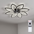 Brilagi - Zatemnljiv LED stropni ventilator, 43 W, 230 V, 3000-6500 K, premer 90 cm, črne barve + daljinski upravljalnik
