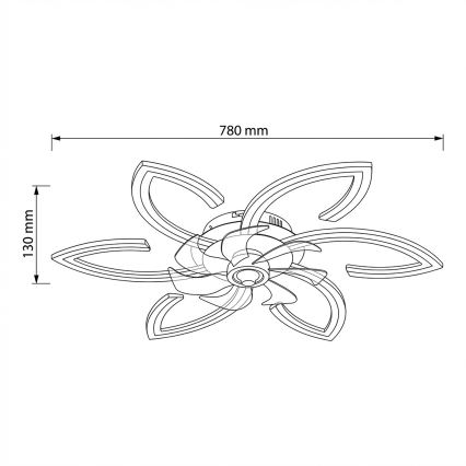 Brilagi - LED zatemljiv stropni ventilator LED/34W/230V premer 78 cm v zlati barvi + daljinski upravljalnik