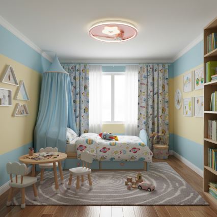 Brilagi - LED stropna svetilka za otroke BUNNY z zatemnitvijo LED/83W/230V 3000-6000K Ø 49 cm + daljinski upravljalnik