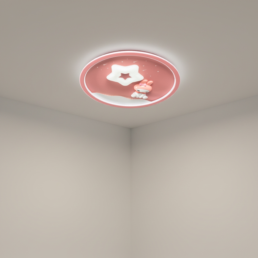 Brilagi - LED stropna svetilka za otroke BUNNY z zatemnitvijo LED/83W/230V 3000-6000K Ø 49 cm + daljinski upravljalnik