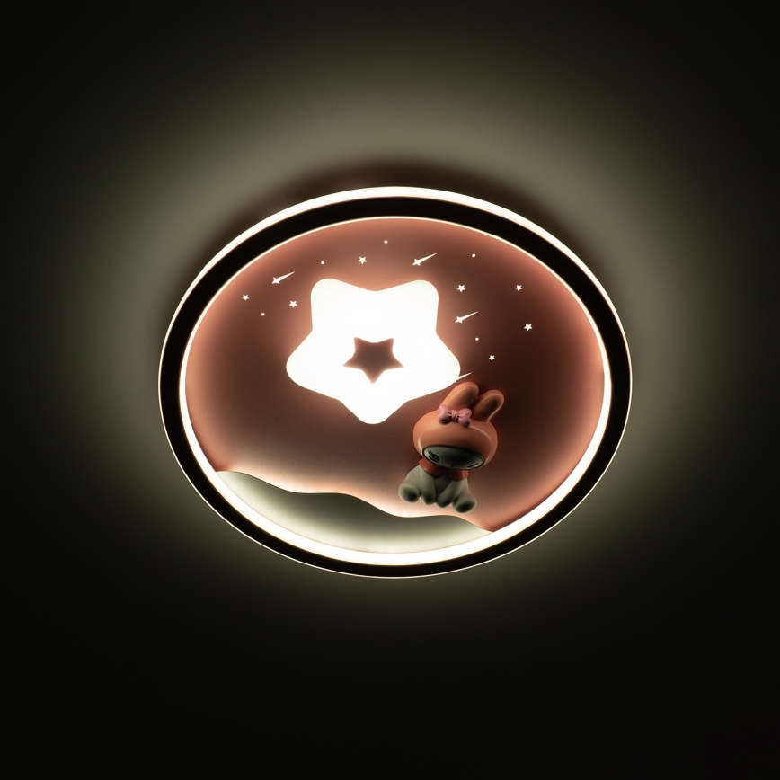 Brilagi - LED stropna svetilka za otroke BUNNY z zatemnitvijo LED/83W/230V 3000-6000K Ø 49 cm + daljinski upravljalnik