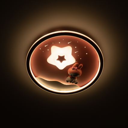 Brilagi - LED stropna svetilka za otroke BUNNY z zatemnitvijo LED/83W/230V 3000-6000K Ø 49 cm + daljinski upravljalnik