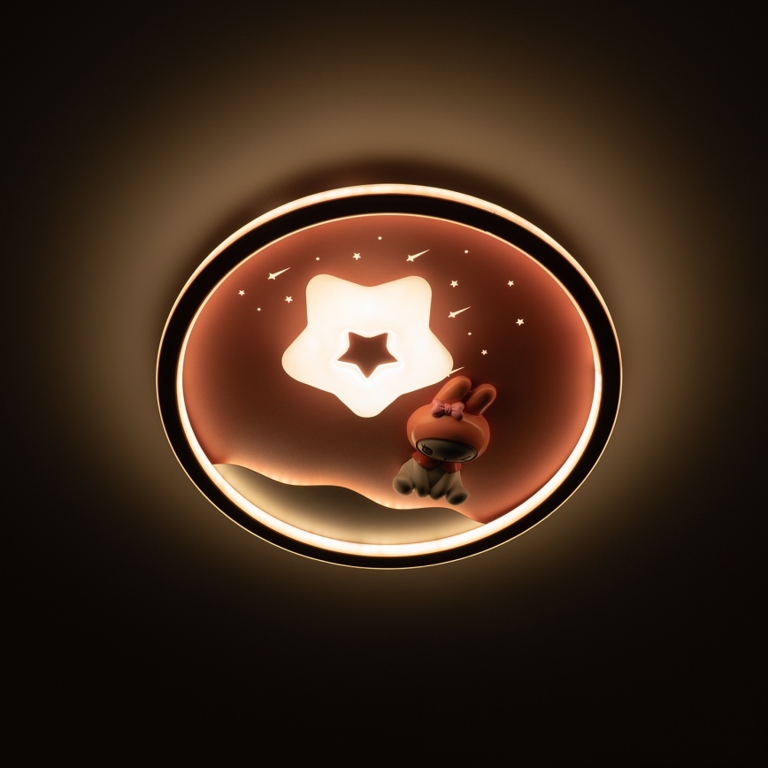 Brilagi - LED stropna svetilka za otroke BUNNY z zatemnitvijo LED/83W/230V 3000-6000K Ø 49 cm + daljinski upravljalnik