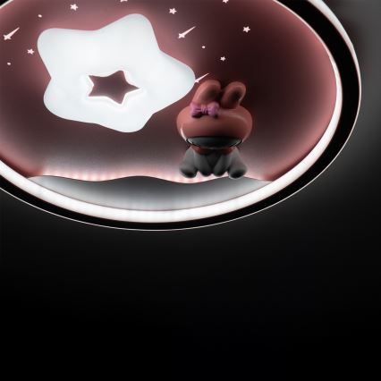 Brilagi - LED stropna svetilka za otroke BUNNY z zatemnitvijo LED/83W/230V 3000-6000K Ø 49 cm + daljinski upravljalnik