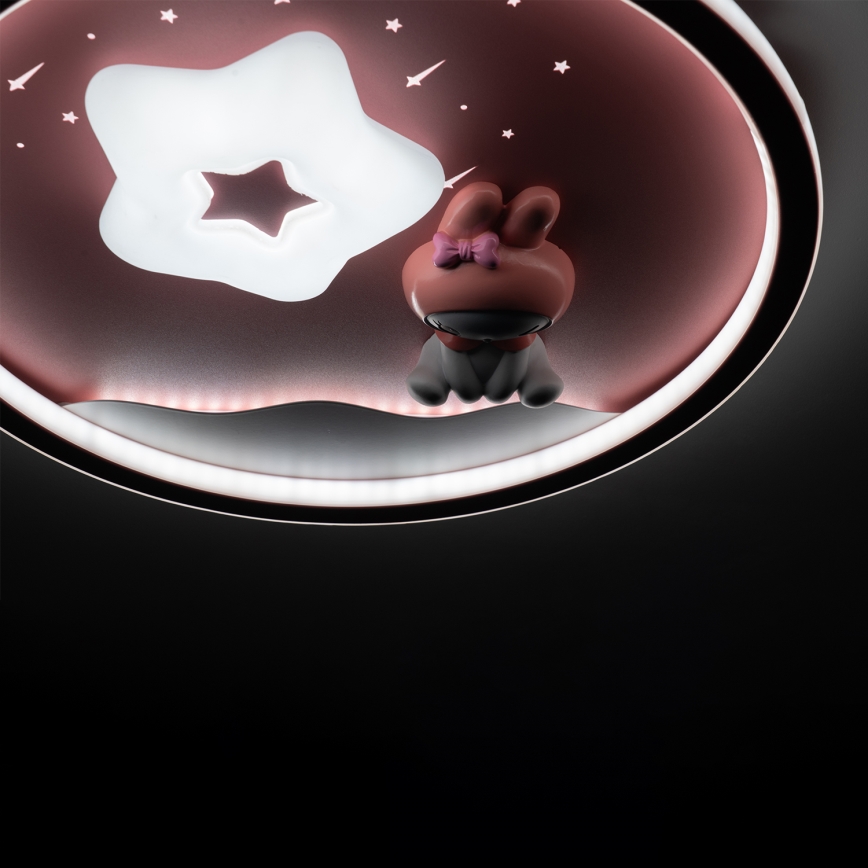 Brilagi - LED stropna svetilka za otroke BUNNY z zatemnitvijo LED/83W/230V 3000-6000K Ø 49 cm + daljinski upravljalnik