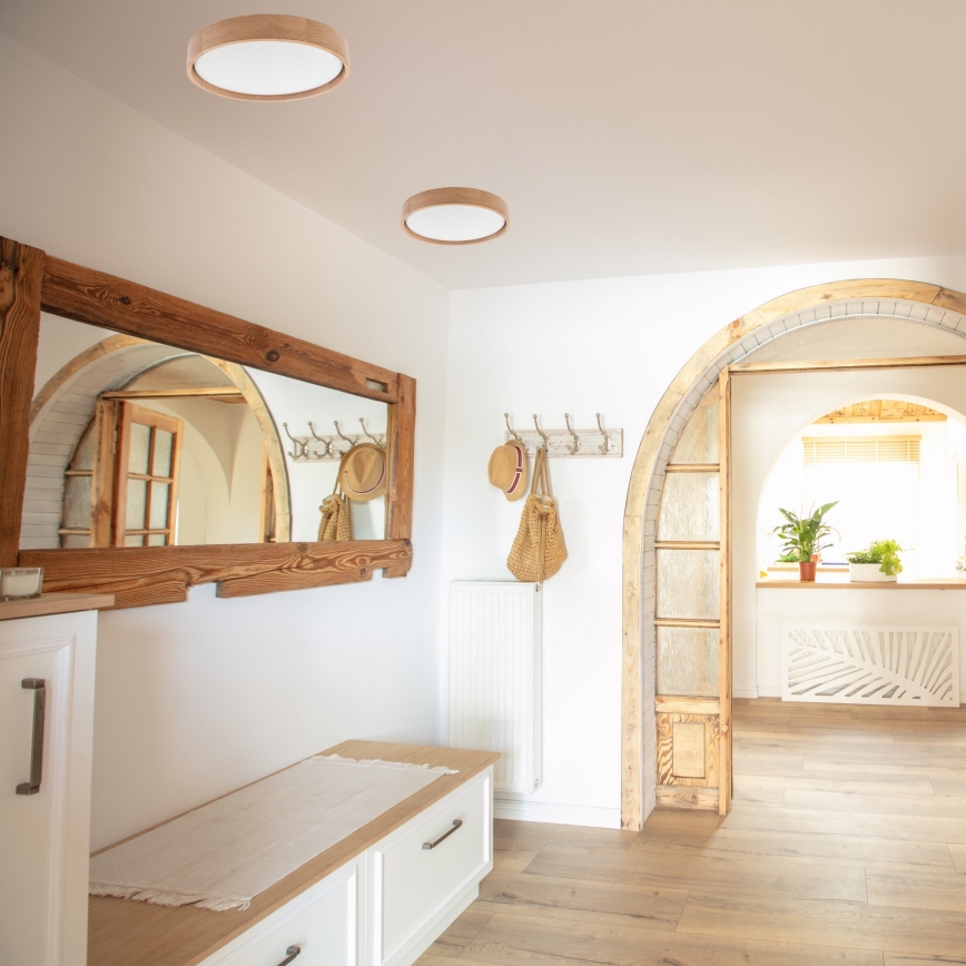 Brilagi - zatemnljivo LED stropno svetilo MANAROLA LED/24W/230V premer 42 cm 3000-6500K hrast + z daljinskim upravljalnikom