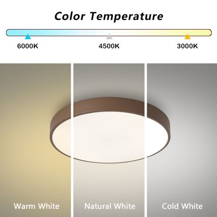 Brilagi - LED stropna svetilka POOL LED/36W/230V 3000-6000K premer 30 cm rjava + daljinski upravljalnik