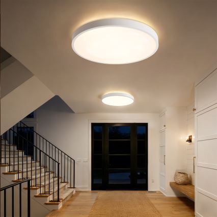 Brilagi - LED zatemnjiva stropna svetilka GLASS POOL DOUBLE LED/80W/230V 3000-6000K 60 cm bela + daljinski upravljalnik