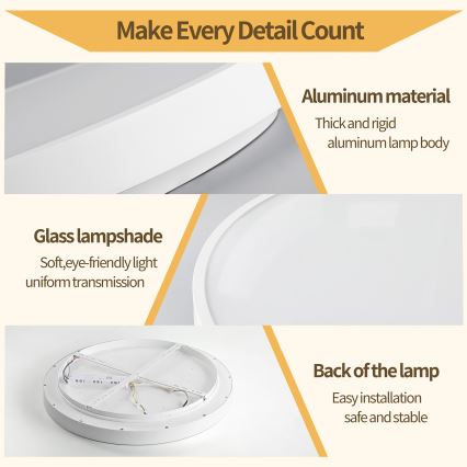 Brilagi - LED zatemnjiva stropna svetilka GLASS POOL DOUBLE LED/80W/230V 3000-6000K 60 cm bela + daljinski upravljalnik