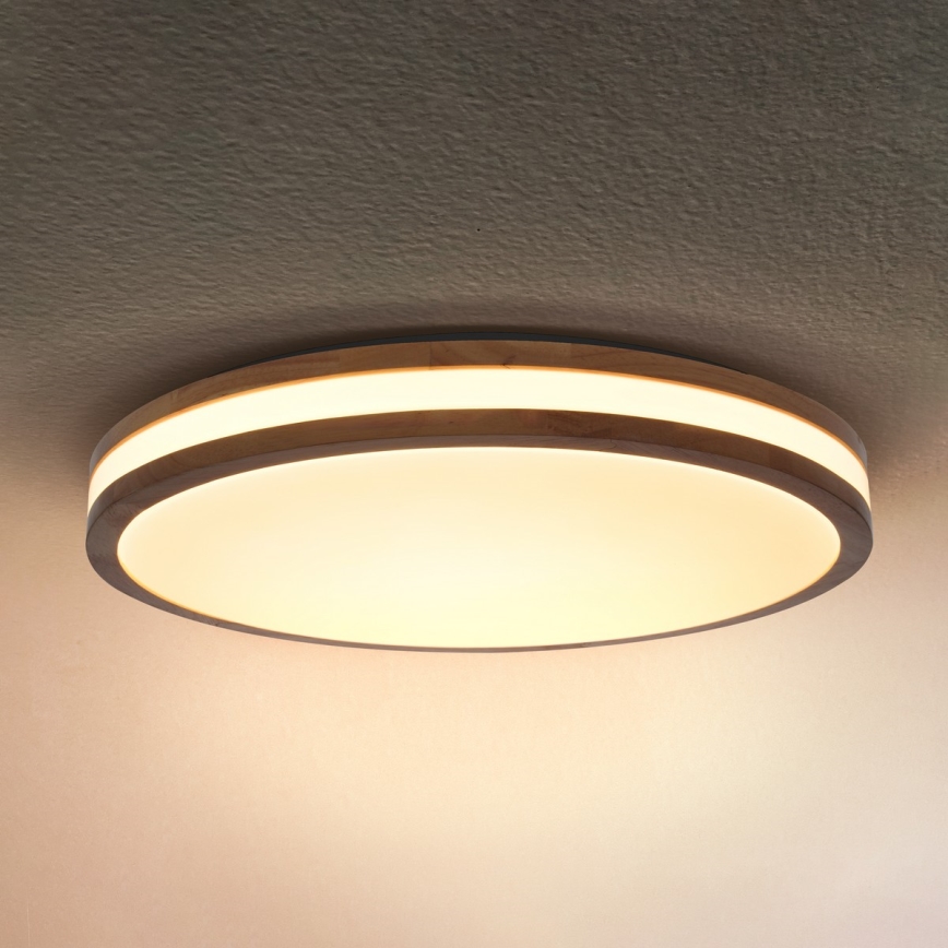 Brilagi - LED zatemnljivo stropno svetilo MOLINA LED/60W/230V 3000-6500K hrast premer 58 cm + daljinski upravljalnik