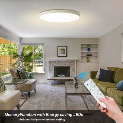 Brilagi - LED zatemljiva stropna svetilka POOL SMART LED/128W/230V 3000–6000K, premer 100 cm, Wi‑Fi Tuya, bela + daljinski upravljalnik