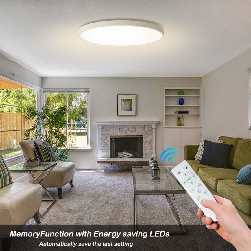 Brilagi - LED zatemljiva stropna svetilka POOL SMART LED/128W/230V 3000–6000K, premer 100 cm, Wi‑Fi Tuya, bela + daljinski upravljalnik